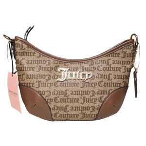 Juicy Couture Brown Logo Shoulder Bag with Gold Hardware